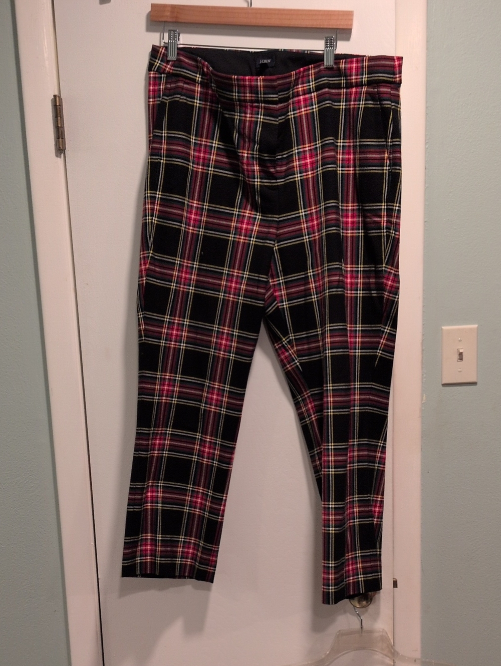 J. Crew Black Plaid Ankle Pants